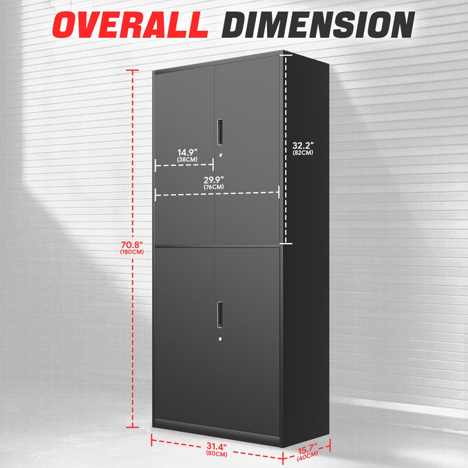 Metal Storage Cabinets[A Variety Of Color Options] <br> 70.87 H X 31.5 W X 15.7 in.D