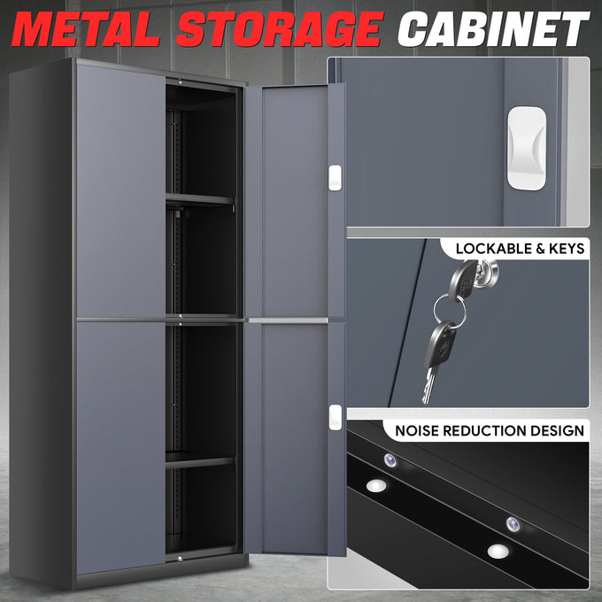 Metal Storage Cabinets[A Variety Of Color Options] <br> 70.87 H X 31.5 W X 15.7 in.D