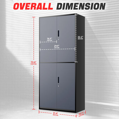 Metal Storage Cabinets[A Variety Of Color Options] <br> 70.87 H X 31.5 W X 15.7 in.D