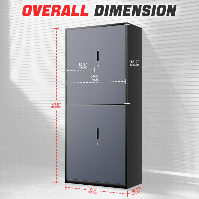 Metal Storage Cabinets[A Variety Of Color Options] <br> 70.87 H X 31.5 W X 15.7 in.D