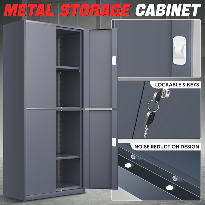 Metal Storage Cabinets[A Variety Of Color Options] <br> 70.87 H X 31.5 W X 15.7 in.D
