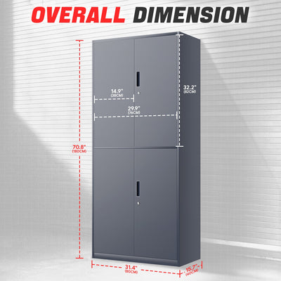 Metal Storage Cabinets[A Variety Of Color Options] <br> 70.87 H X 31.5 W X 15.7 in.D