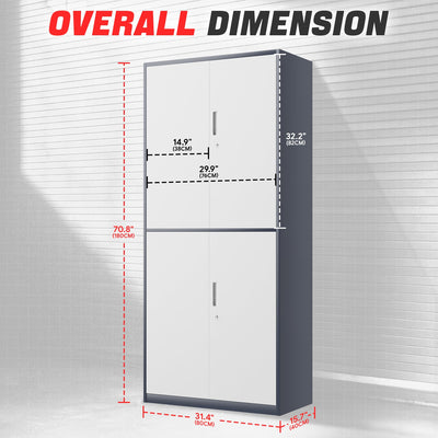 Metal Storage Cabinets[A Variety Of Color Options] <br> 70.87 H X 31.5 W X 15.7 in.D