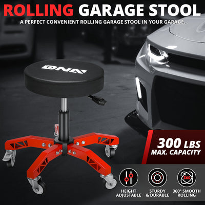 Adjustable Height Rolling Seat, 300 lbs Capacity <br> Dimension (in.): 21.2 W X 21.2 D X 18.5 - 23.5 H
