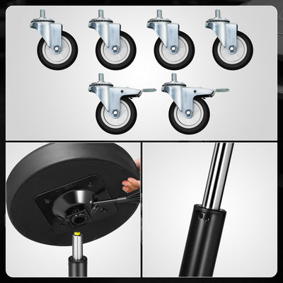 Adjustable Height Rolling Seat, 300 lbs Capacity <br> Dimension (in.): 21.2 W X 21.2 D X 18.5 - 23.5 H