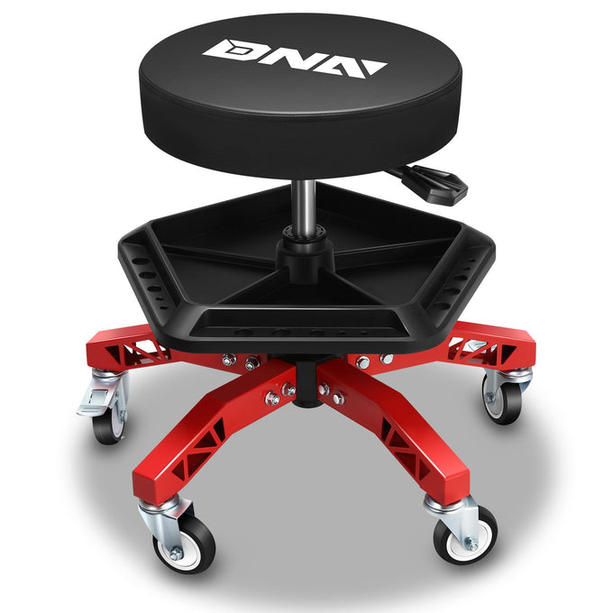 300lbs Adjustable Rolling Seat w/Removable Tray <br> Dimension (in.): 21 W X 21 D X 18.4 - 23.6 H