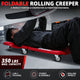 Foldable Rolling Creeper W/Two side trays <br> Dimension(in.): 41.1 L X 21.6 W X 5.1 H