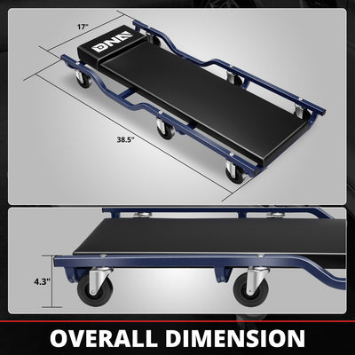 38 in. 300 lb Rolling Mechanic Creeper <br> Dimension(in.): 38 L x 17 W x 4.33 H