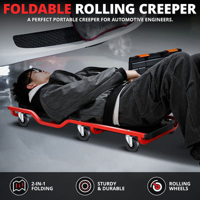 38 in. 300 lb Rolling Mechanic Creeper <br> Dimension(in.): 38 L x 17 W x 4.33 H