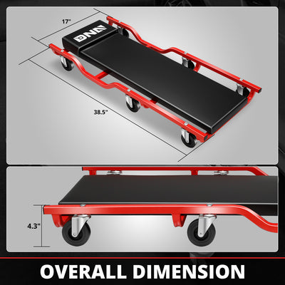38 in. 300 lb Rolling Mechanic Creeper <br> Dimension(in.): 38 L x 17 W x 4.33 H