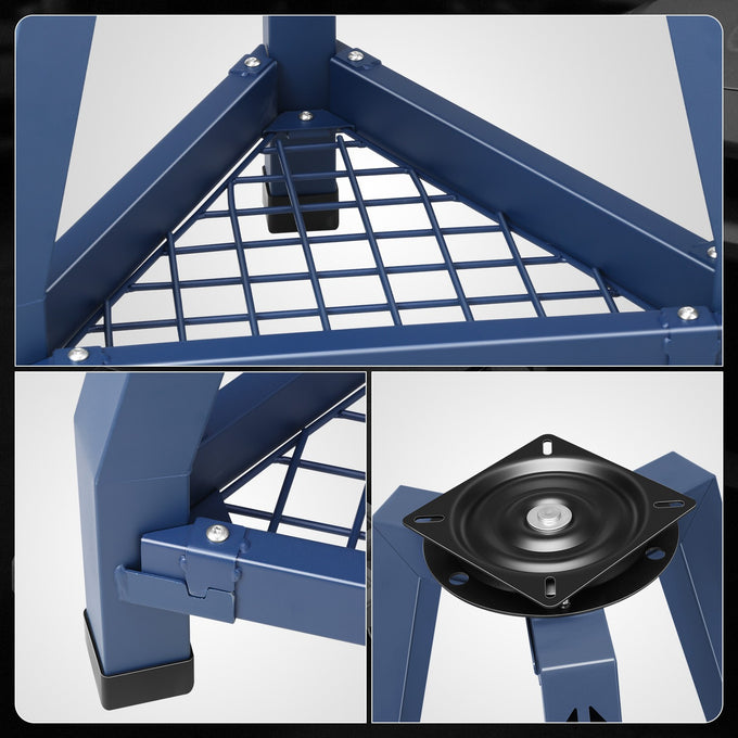 300 lbs Steel Padded Tool Seat w/Triangular Tray <br> Overall Dimension:32.1 in. X 17.9 in. X 13.46 in.