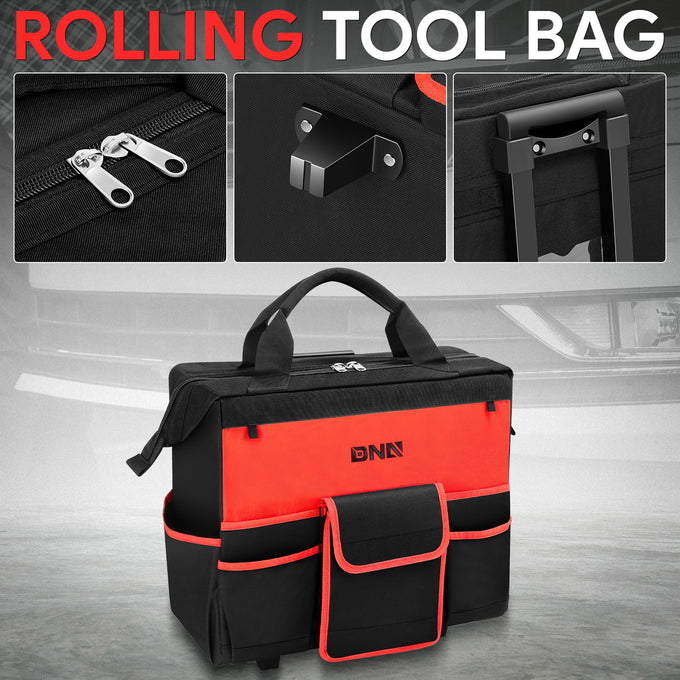 18in.L Canvas Tool Bag W/ Trolley <br> 18in.L X 8.8 in. W X 14.5 in. H