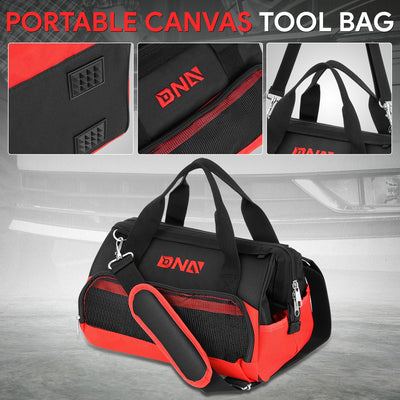 2-in-1 Canvas Organizer Tool Bag <br> Measuring 12.2 in. x 7.8 in. x 9.4 in