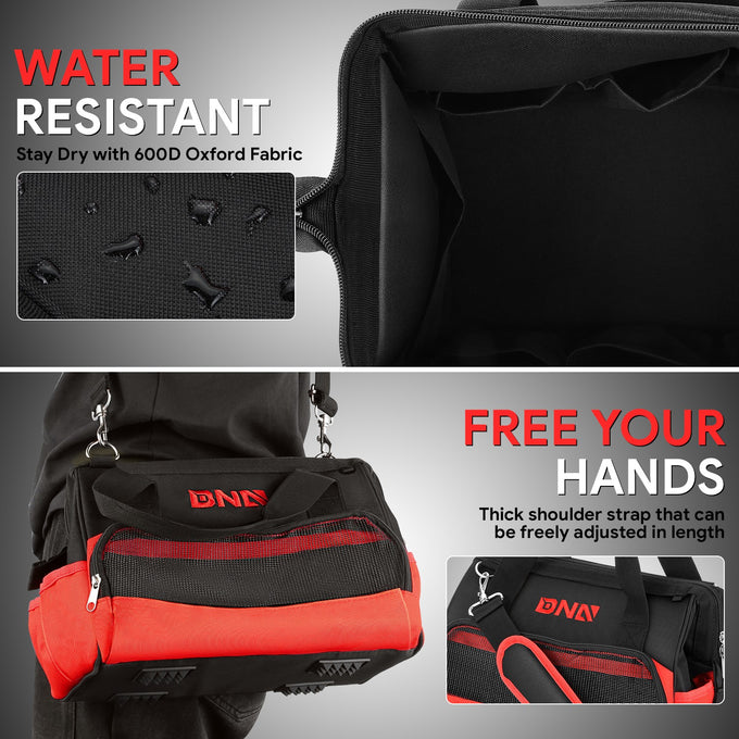 2-in-1 Canvas Organizer Tool Bag <br> Measuring 12.2 in. x 7.8 in. x 9.4 in