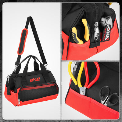 2-in-1 Canvas Organizer Tool Bag <br> Measuring 12.2 in. x 7.8 in. x 9.4 in