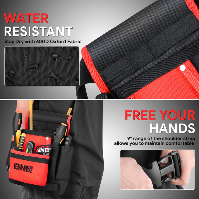 2-in-1 9 in. Adjustment Canvas Tools Waist Bag <br> 9.4 in.L X 11.4 in. H