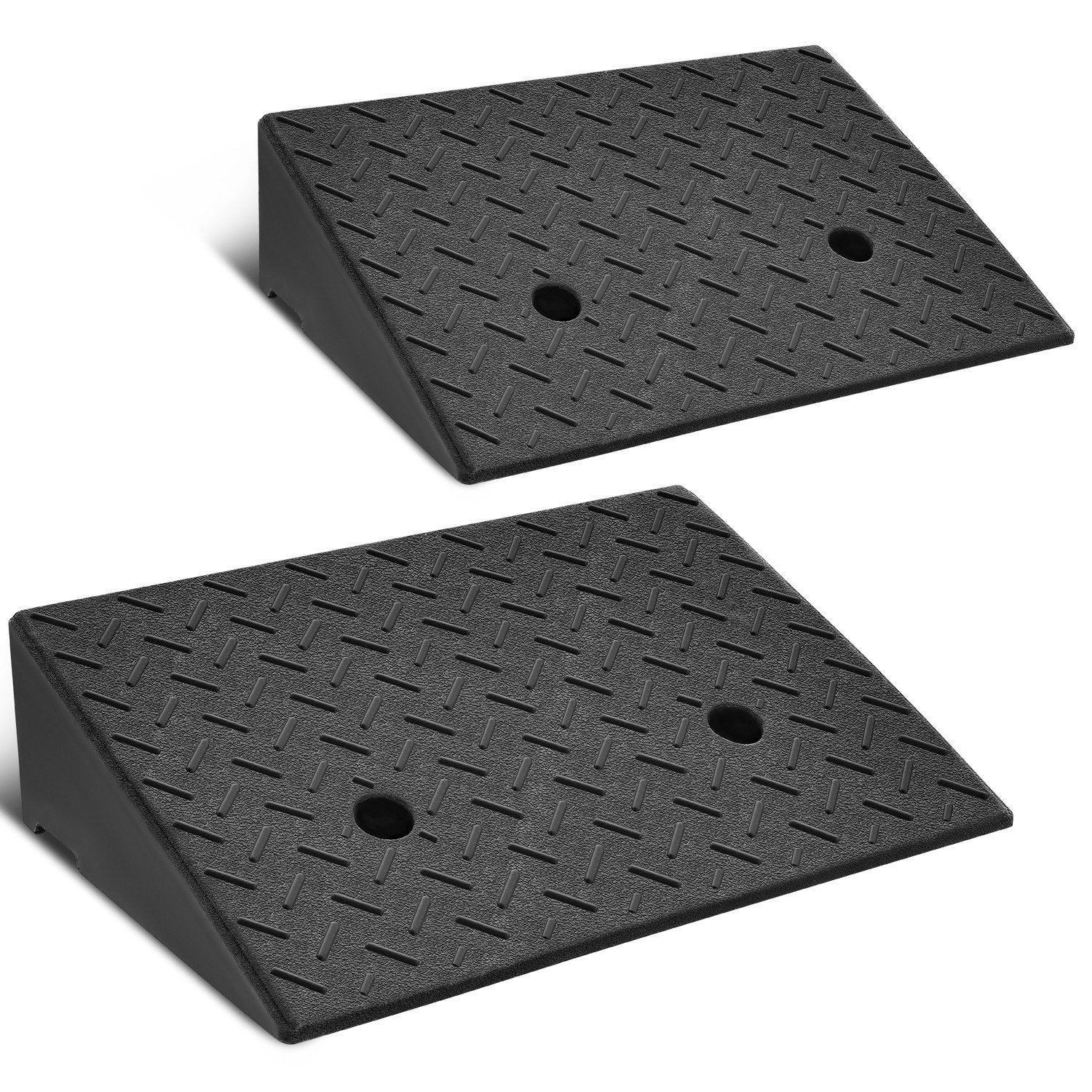 2pcs Rise Rubber Incline Ramps <BR> 19.7 in L x 11.8 in W x 4.3 in H in.