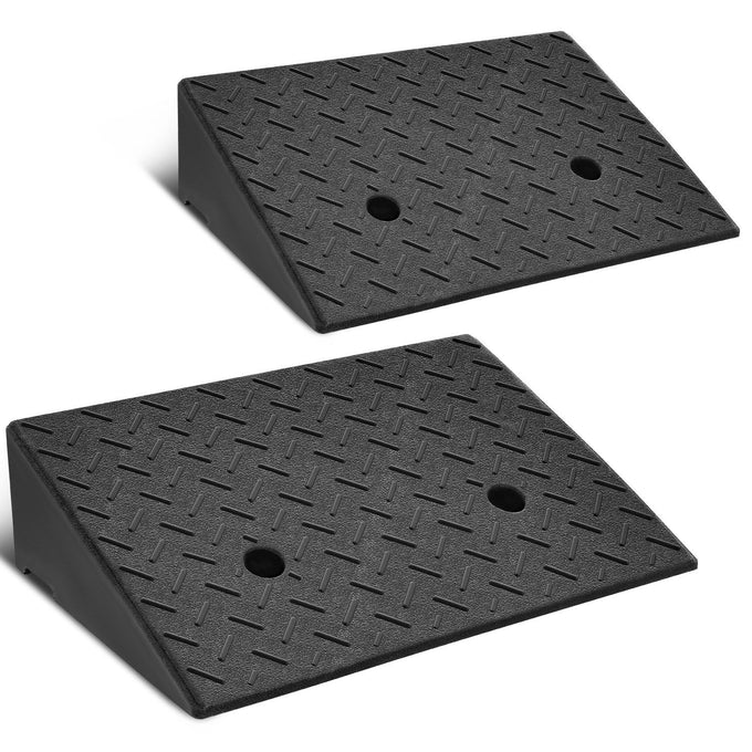 2pcs Rise Rubber Incline Ramps <BR> 19.7 in L x 11.8 in W x 4.3 in H in.