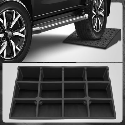 2pcs Rise Rubber Incline Ramps <BR> 19.7 in L x 11.8 in W x 4.3 in H in.
