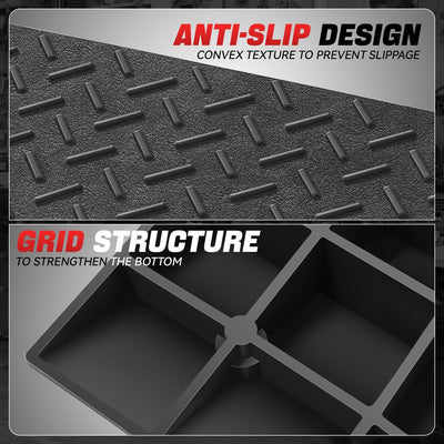 2pcs Rise Rubber Incline Ramps <BR> 19.7 in L x 13.8 in W x 5.5 in H in.