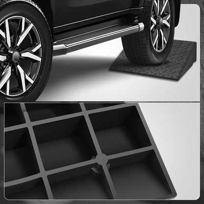 2pcs Rise Rubber Incline Ramps <BR> 19.7 in L x 13.8 in W x 5.5 in H in.