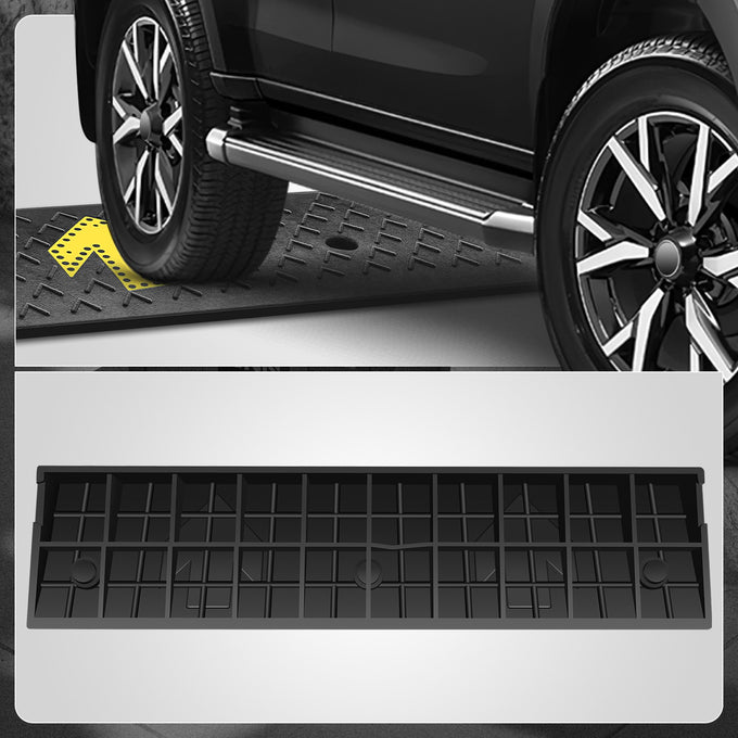 2pcs Rise Rubber Curb Ramp Arrow <br> 37.4 L in. x 9.8 W in. x 2 H in.