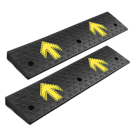 2pcs Rise Rubber Curb Ramp Arrow <br> 37.4 L in. x 9.8 W in. x 2 H in.