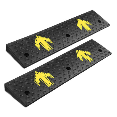 2pcs Rise Rubber Curb Ramp Arrow <br> 37.4 L in. x 9.8 W in. x 2 H in.