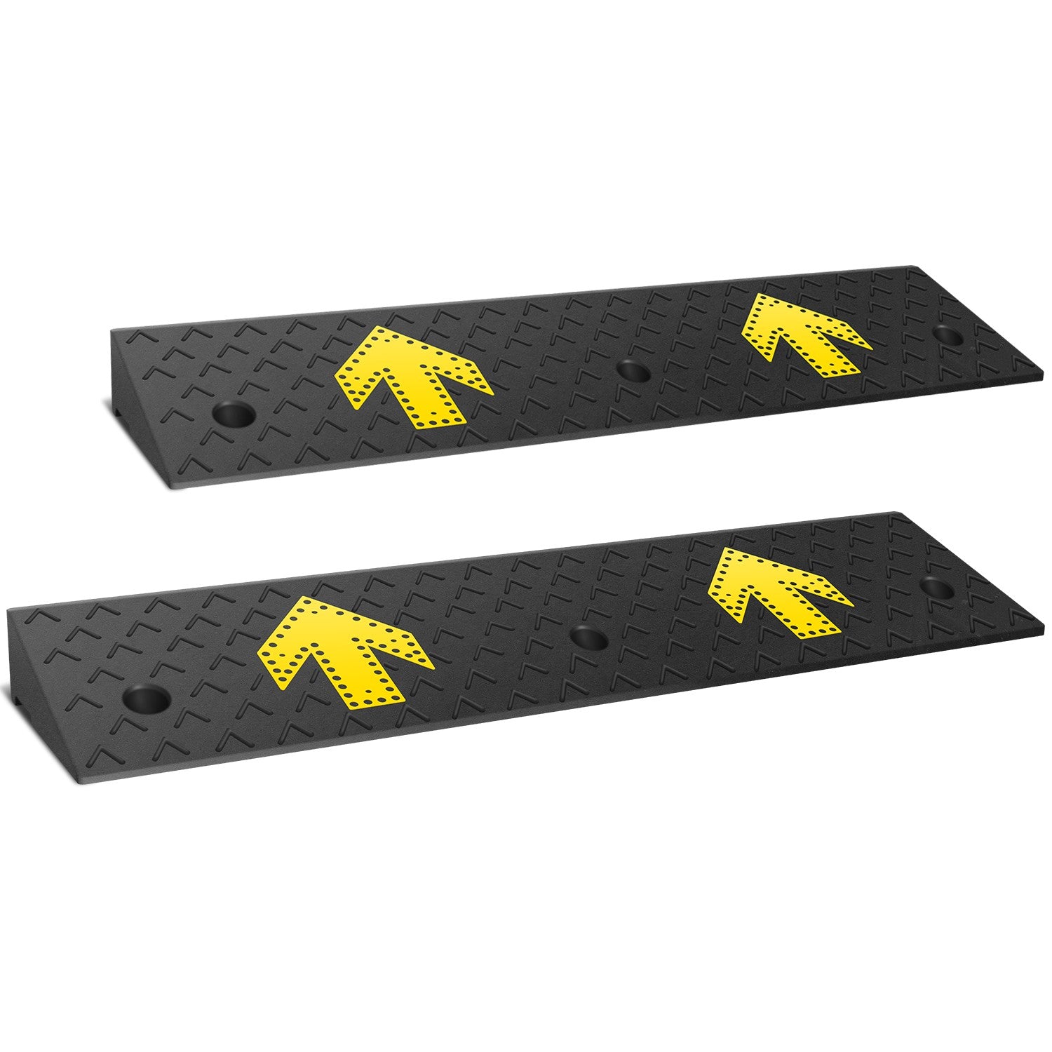 2pcs Rise Rubber Curb Ramp Arrow <br> 37.4 L in. x 9.8 W in. x 3.1 H in.
