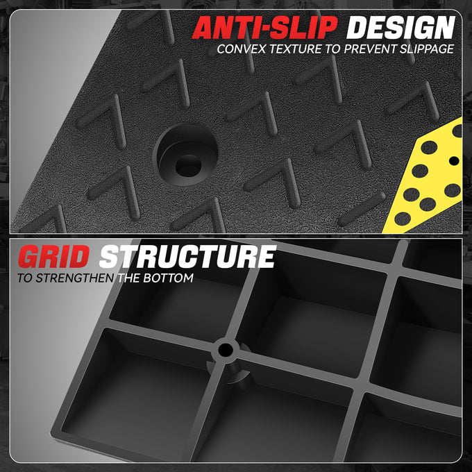2pcs Rise Rubber Curb Ramp Arrow <br>37.4 L in. x 9.8 W in. x 5.5 H in.