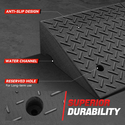 1pc Rise Rubber Curb Ramp <br> 38.5 L in. x 19.6 W in. x 7 H in.