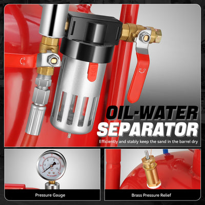 60-110 psi 10 Gallon Sand Blaster w/4 Ceramic Nozzles<br>Sandblaster Air Compressors