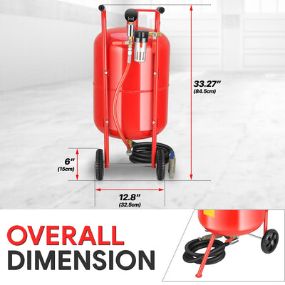 60-110 psi 20 Gallon Sand Blaster w/4 Ceramic Nozzles<br>Sandblaster Air Compressors