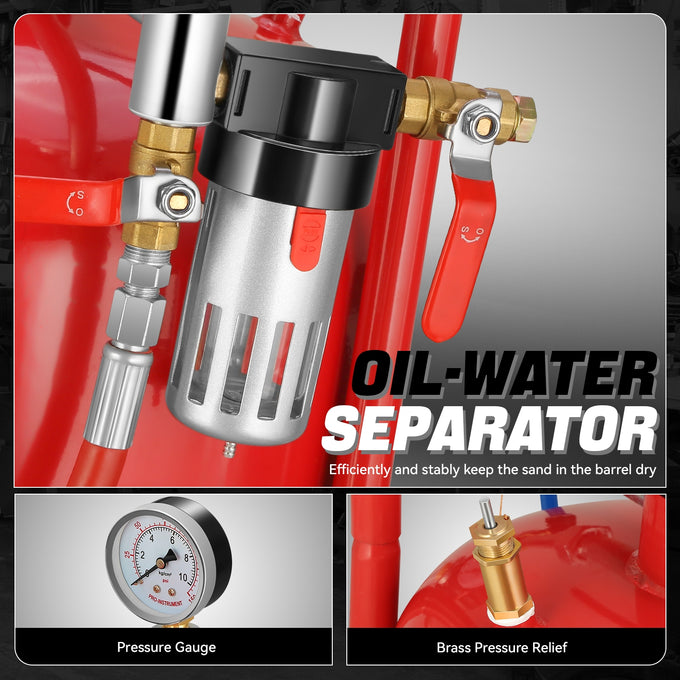 60-110 psi 20 Gallon Sand Blaster w/4 Ceramic Nozzles<br>Sandblaster Air Compressors