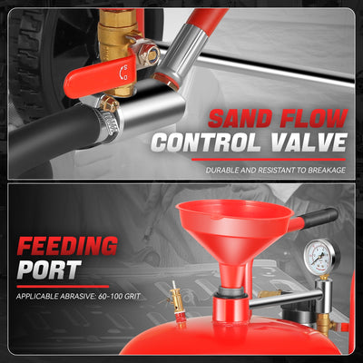 60-110 psi 20 Gallon Sand Blaster w/4 Ceramic Nozzles<br>Sandblaster Air Compressors