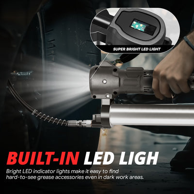LED Indicator Light Cordless Lithium Grease Gun Kit<br>w/1 Charger, 21V Lithium Battery