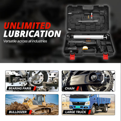 LED Indicator Light Cordless Lithium Grease Gun Kit<br>w/1 Charger, 21V Lithium Battery