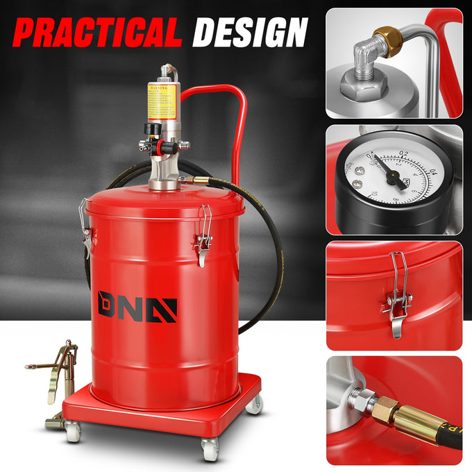 Leak-proof 10 Gallon Air Grease Pump<br>w/60 Mpa 13FT Hose