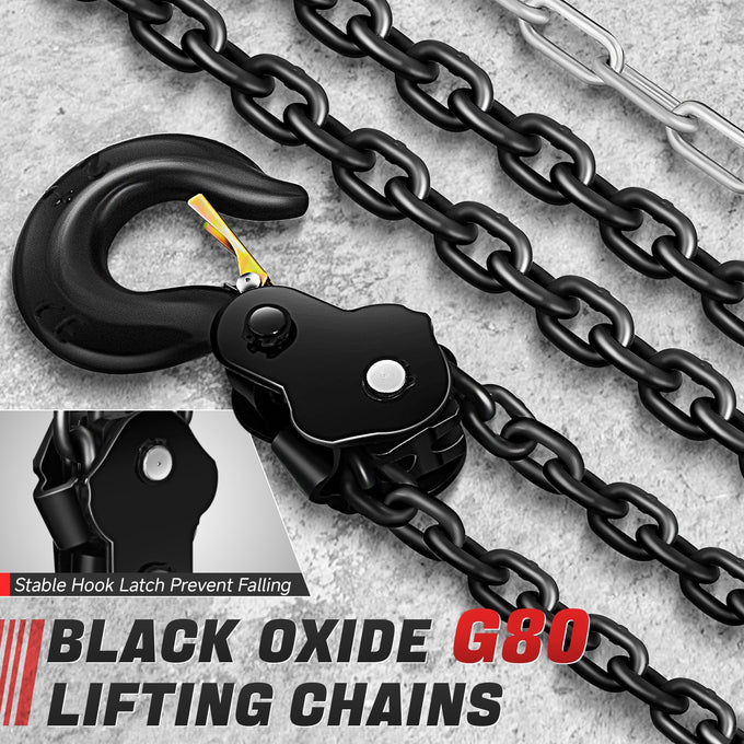 2 Ton Hand Chain Hoists w/Load Chain <br> Dimension ( in.): 5.5 L X 5.1 W X 9.3 H