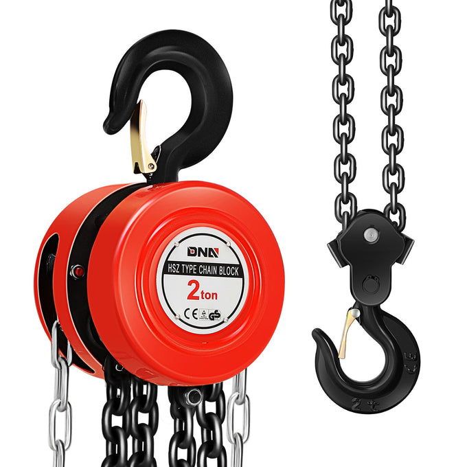 2 Ton Hand Chain Hoists w/Load Chain <br> Dimension ( in.): 5.5 L X 5.1 W X 9.3 H