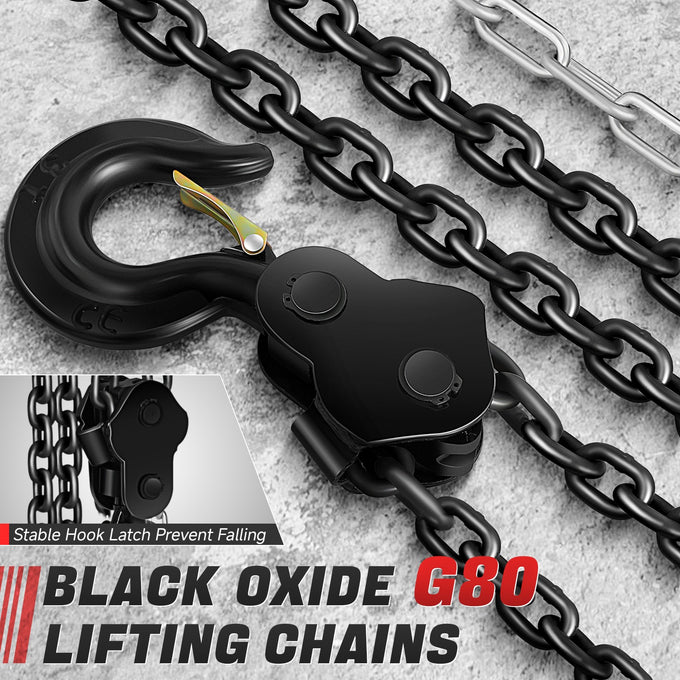 3 Ton Hand Chain Hoists w/Load Chain <br> Dimension ( in.): 6.7 L X 5.5 W X 10.7 H