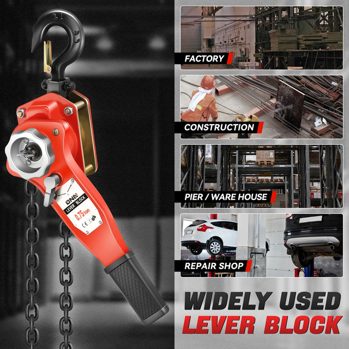 0.75 T  Lever Block W/10 ft. Chain Hoist & Hook <br> Dimnesion ( in. ): 5.9 L X 4.5 W X 17.5 H