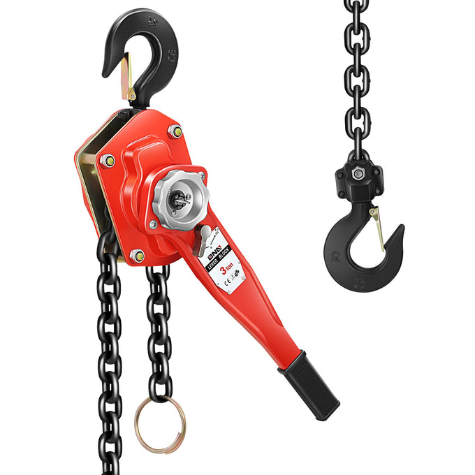 3 T Lever Block W/10 ft. Chain Hoist & Hook <br> Dimension ( in. ): 7.87 L X 4.9 W X 26.5 H