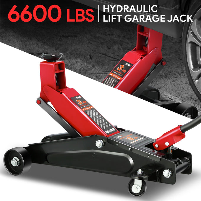 3 Ton Hydraulic Trolley Floor Jack <br> Lifting Height Range: 7.7 in. - 21 in.