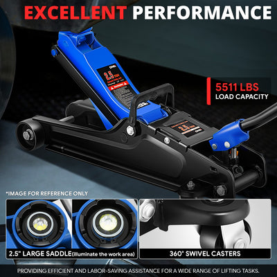 2.5 Ton Floor Jack [ A Variety of color options] <br> Lifting Range 3.35 in.-15.16 in.