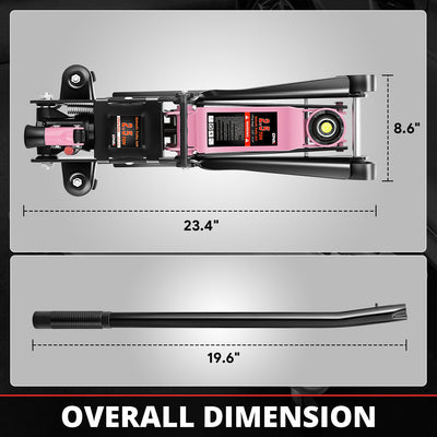 2.5 Ton Floor Jack [ A Variety of color options] <br> Lifting Range 3.35 in.-15.16 in.