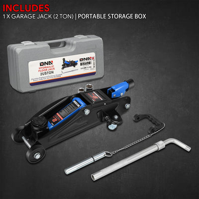 2-Ton Portability Hydraulic Floor Jack <br> Lifting Height of 5.1 and a Max. Height of 13 in.