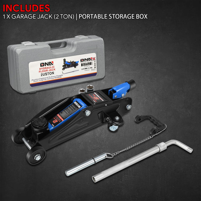 2-Ton Portability Hydraulic Floor Jack <br> Lifting Height of 5.1 and a Max. Height of 13 in.