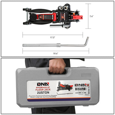 2-Ton Portability Hydraulic Floor Jack <br> Lifting Height of 5.1 and a Max. Height of 13 in.