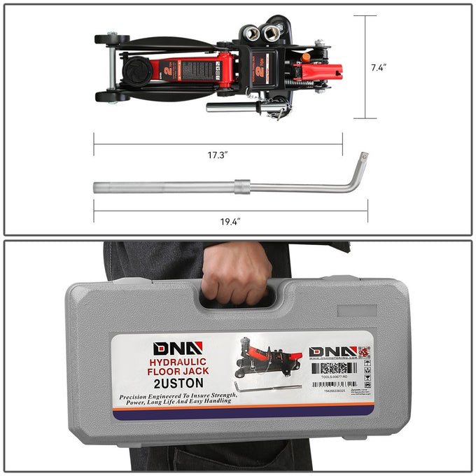2-Ton Portability Hydraulic Floor Jack <br> Lifting Height of 5.1 and a Max. Height of 13 in.